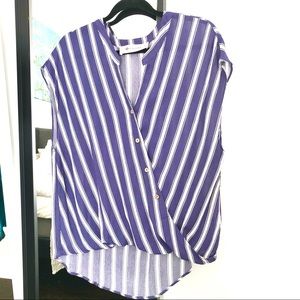Impeccable Pig spring button down wrap top large